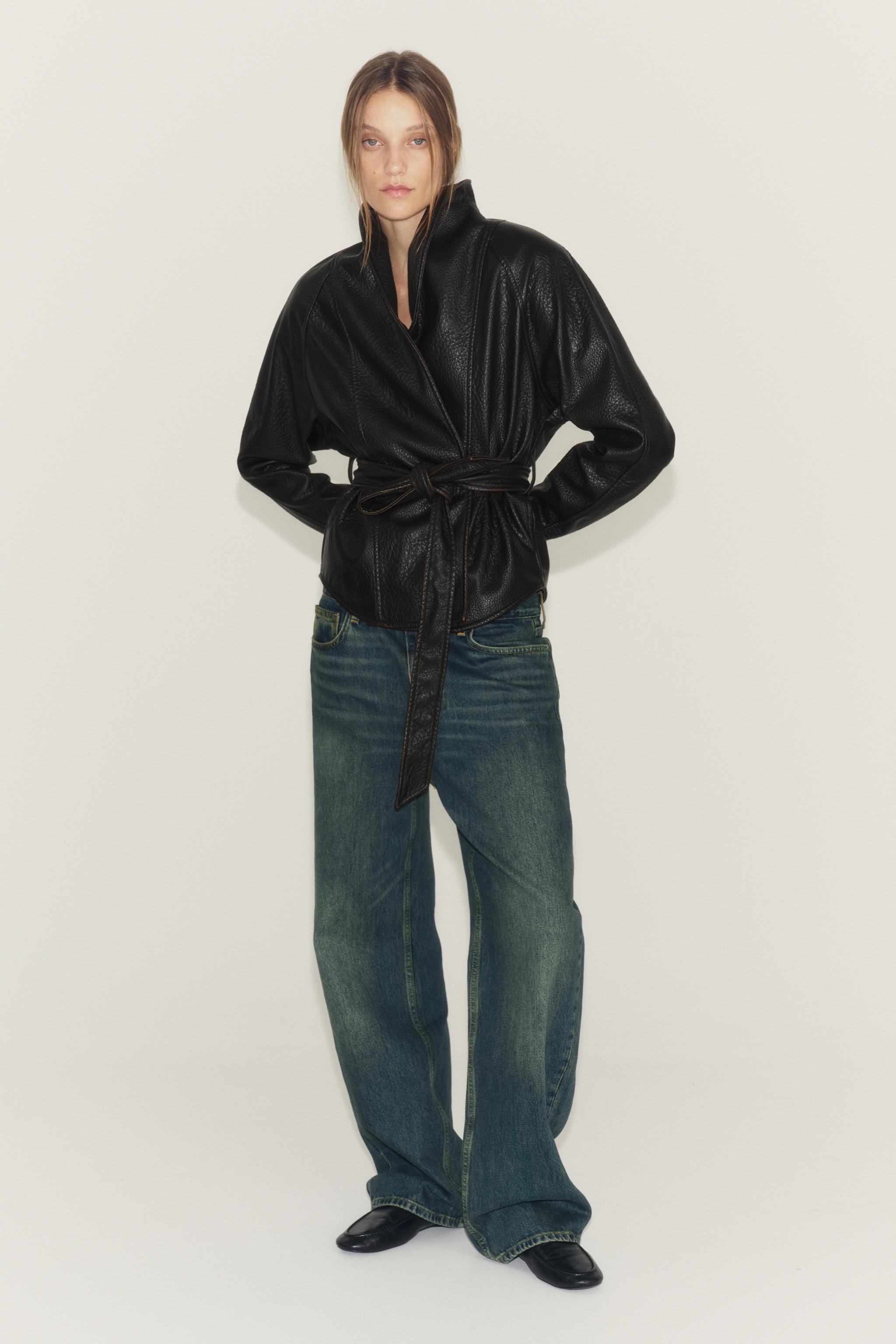 BLOUSON EN MATIÈRE SYNTHÉTIQUE AVEC CEINTURE ZW COLLECTION